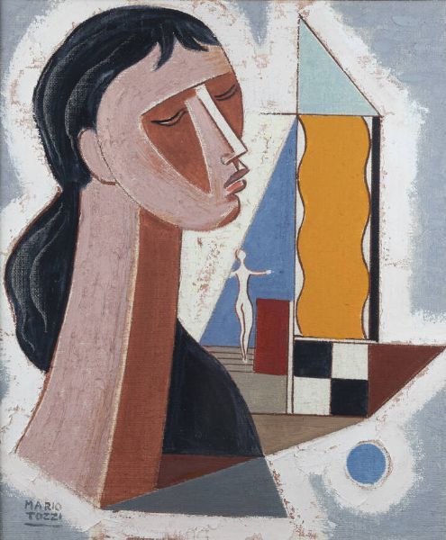 MARIO TOZZI Fossombrone (PS) 1895 - 1979 Saint-Jean-du-Gard (Francia) : Figura in rosa 1974  - Asta Asta 203 Dipinti - Associazione Nazionale - Case d'Asta italiane