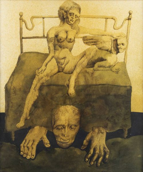 JAN LEBENSTEIN Brest (Bielorussia) 1930 - 1999 Cracovia (Polonia) : Jeu d'enfants 1971  - Asta Asta 203 Dipinti - Associazione Nazionale - Case d'Asta italiane