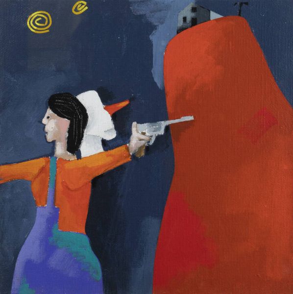 EMILIO TADINI Milano 1927 - 2002 : Racconto di notte 1990  - Asta Asta 203 Dipinti - Associazione Nazionale - Case d'Asta italiane