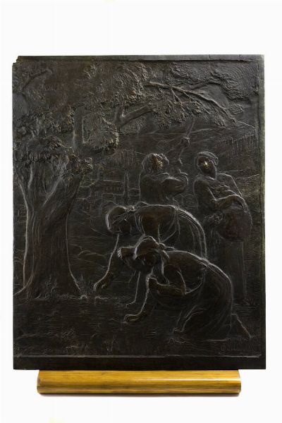 CELESTINO FUMAGALLI 1864 - 1961 : Contadini  - Asta Asta 203 Dipinti - Associazione Nazionale - Case d'Asta italiane