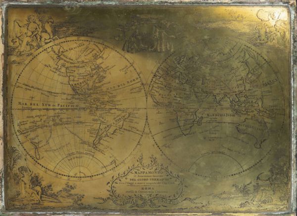 Anonimo : Mappamondo o descrizione generale del globo terracqueo con i viaggi e le nuove scoperte del capitano James Cook  Roma 1788  - Asta Asta 203 Dipinti - Associazione Nazionale - Case d'Asta italiane