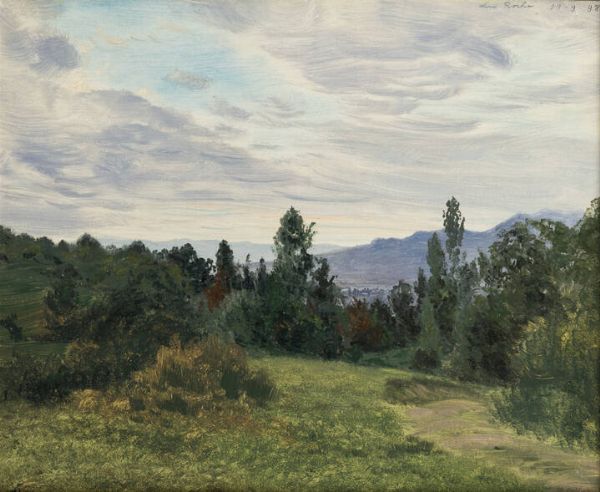 LUIGI CALDERINI Torino 1880 - 1973 : A La Roche 19/8/1898  - Asta Asta 203 Dipinti - Associazione Nazionale - Case d'Asta italiane