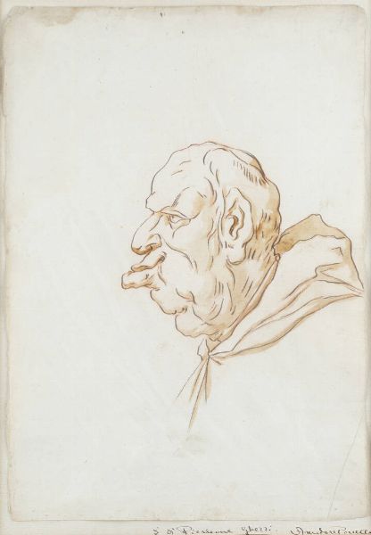 PIER LEONE GHEZZI Roma 1674 - 1755 : Caricatura  - Asta Asta 203 Dipinti - Associazione Nazionale - Case d'Asta italiane