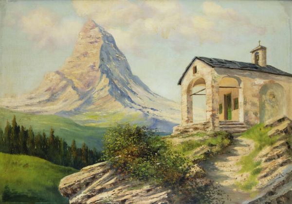 LEONARDO RODA Racconigi (CN) 1868 - 1933 : Monte Cervino  - Asta Asta 203 Dipinti - Associazione Nazionale - Case d'Asta italiane