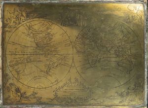 Anonimo - Mappamondo o descrizione generale del globo terracqueo con i viaggi e le nuove scoperte del capitano James Cook  Roma 1788