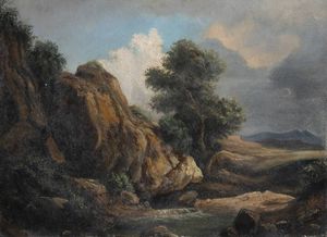 CARLO BAZZI Torino 1875 - 1947 Milano - Paesaggio con albero