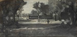 DEMETRIO COSOLA San Sebastiano Po (TO) 1851 - 1895 Chivasso (TO) - Luci e ombre nel paesaggio