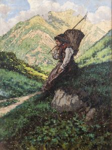 ENRICO REYCEND Torino 1855 - 1928 - Ora vespertina 1902