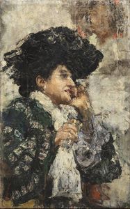 ANTONIO MANCINI Albano Laziale (RM) 1852 - 1930 Roma - Figura in costume