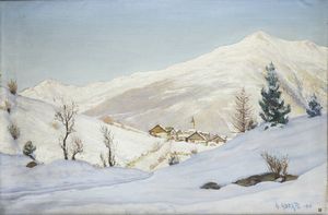 ANGELO ABRATE Torino 1900 - 1985 Sallanches (Alta Savoia) - Paesaggio montano 1931