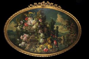 FRANCESCO BOSSO Vercelli 1864 - 1933 Torino - Fiori nel paesaggio 1922