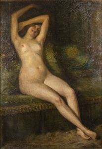 BARBUT-DAVRAY LUC Francia 1863 - 1926 (attribuito) - Modella in posa 1925 circa