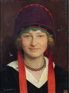 DOMENICO MARIA DURANTE Murazzano (CN) 1879 - 1944 Torino - Ragazza in costume 1925