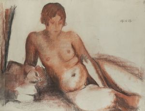 GIGI CHESSA Torino 1898 - 1935 - Grande nudo femminile  27/12/1927
