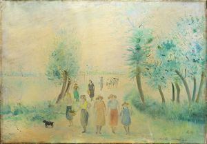 UMBERTO LILLONI Milano 1898 - 1980 - Il ritorno delle mondine 1948