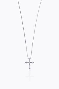 CATENA CON CIONDOLO - Peso gr 3 1 in oro bianco  a forma di croce  con diamanti taglio brillante per totali ct 0 51 ca  probabile colore  [..]