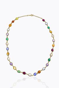 GIROCOLLO - Peso gr 16 2 in oro giallo con ovali cabochon in pietre fini