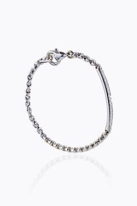 BRACCIALE - Peso gr 13 6 Lunghezza cm 18 in oro bianco  lavorato a maglia morbida con inserto centrale rigido in diamanti  [..]