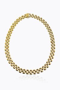 CHIMENTO - Peso gr 43 2 Lunghezza cm 44 Girocollo in oro giallo e bianco  firmato Chimento  lavorato a maglia geometrica.  [..]