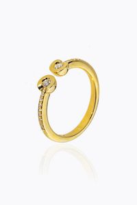 ANELLO - Peso gr 3 6 Misura 15 (55) in oro giallo  terminali a semisfera in diamanti taglio brillante per totali ct 0 18  [..]
