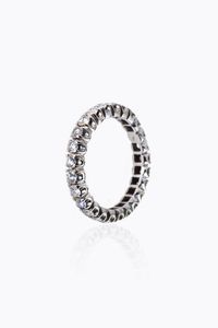 ETERNEL - Peso gr 3 6 Misura 13 (53) in oro bianco diamanti taglio brillante per totali ct 1 0 ca