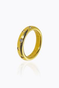 LEO PIZZO - Peso gr 5 1 Misura 13 (53) Anello in oro giallo firmato Leo Pizzo  con diamanti taglio brillante per totali  [..]