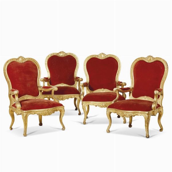 QUATTRO POLTRONE, ROMA, SECOLO XVIII  - Asta International Fine Art  - Associazione Nazionale - Case d'Asta italiane