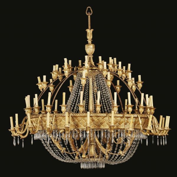 GRANDE LAMPADARIO A MONGOLFIERA, SECOLO XIX  - Asta International Fine Art  - Associazione Nazionale - Case d'Asta italiane