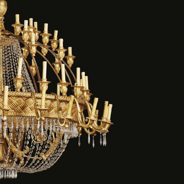 GRANDE LAMPADARIO A MONGOLFIERA, SECOLO XIX  - Asta International Fine Art  - Associazione Nazionale - Case d'Asta italiane