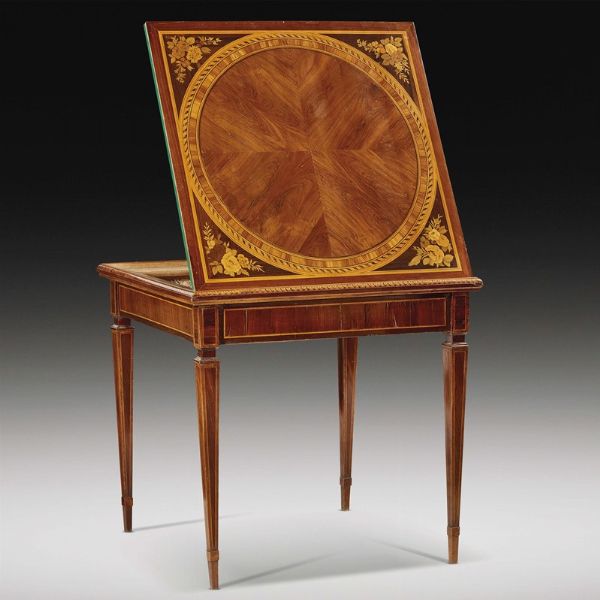 GIUSEPPE MAGGIOLINI (PARABIAGO, 1738 �1814), TAVOLO DA GIOCO con piano reversibile, FINE SECOLO XVIII  - Asta International Fine Art  - Associazione Nazionale - Case d'Asta italiane