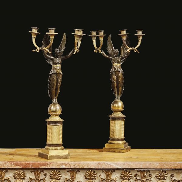 COPPIA DI CANDELABRI, FRANCIA, SECOLO XIX  - Asta International Fine Art  - Associazione Nazionale - Case d'Asta italiane