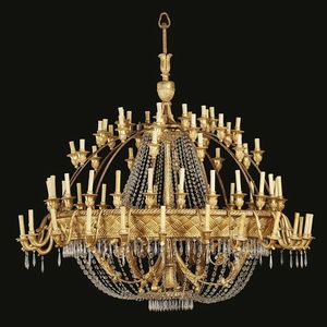 GRANDE LAMPADARIO A MONGOLFIERA, SECOLO XIX  - Asta International Fine Art  - Associazione Nazionale - Case d'Asta italiane