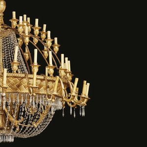 GRANDE LAMPADARIO A MONGOLFIERA, SECOLO XIX  - Asta International Fine Art  - Associazione Nazionale - Case d'Asta italiane