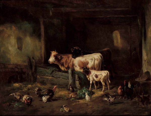 Louis Reinhardt : Interno di stalla  - Asta Dipinti antichi - Associazione Nazionale - Case d'Asta italiane