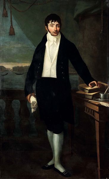 Scuola del XIX secolo Ritratto di gentiluomo allo scrittoio  - Asta Dipinti antichi - Associazione Nazionale - Case d'Asta italiane
