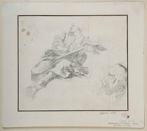 Lazzaro Baldi, Attribuito a : Figura di evangelista  - Asta Dipinti antichi - Associazione Nazionale - Case d'Asta italiane