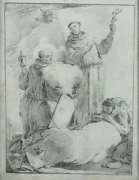 Giandomenico Tiepolo, Attribuito a : Santi francescani  - Asta Dipinti antichi - Associazione Nazionale - Case d'Asta italiane