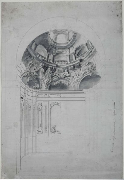 Scuola del XVIII secolo Studio architettonico con abside  - Asta Dipinti antichi - Associazione Nazionale - Case d'Asta italiane