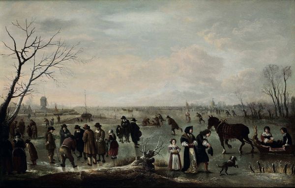 Aert van der Neer : Paesaggio invernale con pattinatori  - Asta Dipinti antichi - Associazione Nazionale - Case d'Asta italiane