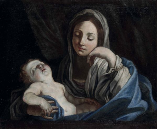 Scuola emiliana del XVII secolo Madonna col Bambino  - Asta Dipinti antichi - Associazione Nazionale - Case d'Asta italiane