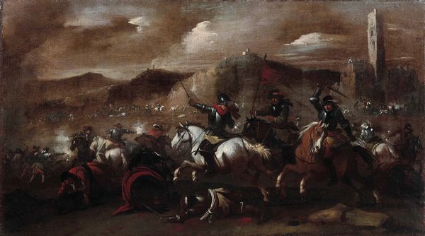 Scuola napoletana del XVII secolo Scontro di cavalleria  - Asta Dipinti antichi - Associazione Nazionale - Case d'Asta italiane
