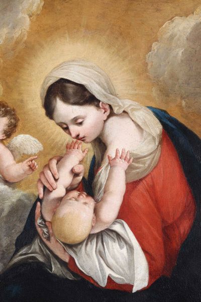 Antonio Bellucci, Attribuito a : Madonna con Bambino e angeli  - Asta Dipinti antichi - Associazione Nazionale - Case d'Asta italiane