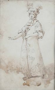 Giuseppe Arcimboldo, Ambito di - Figura femminile in costume