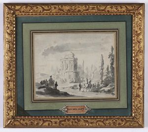 Jacob van der Ulft - Scorcio con figure e architetture