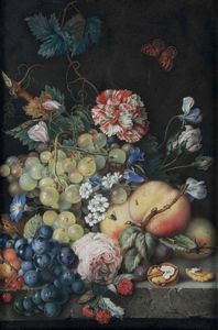 Jan Frans van Dael : Natura morta con fiori e frutti  - Asta Dipinti antichi - Associazione Nazionale - Case d'Asta italiane