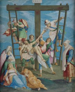 Giovanni Battista Castello detto il Genovese : La deposizione di Cristo dalla croce  - Asta Dipinti antichi - Associazione Nazionale - Case d'Asta italiane