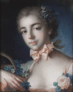 François Boucher, copia da - Ritratto di gentildonna in veste di Flora