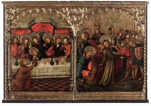Pere Nicolau, Seguace di - L'Ultima Cena e la Cattura di Cristo nel Getsemani