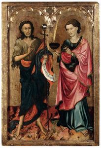 Lluís Borrassà, Seguace di - San Giovanni Battista e San Giovanni Evangelista