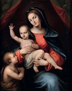 Mariotto Albertinelli - Madonna col Bambino e San Giovannino
